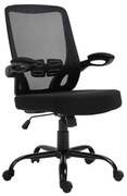 BF2930W Πολυθρόνα Γραφείου Ανακλινόμενα Μπράτσα - Μέταλλο Βάση - Mesh - Ύφασμα Μαύρο 60x62x99/109cm