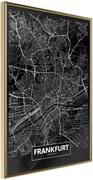 Αφίσα - City Map: Frankfurt (Dark) - 40x60 - Χρυσό - Χωρίς πασπαρτού