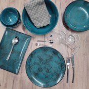 Σερβίτσιο Πιάτων Πορσελάνης Moon Shade Πράσινο Oriana Ferelli – Σετ 20τμχ