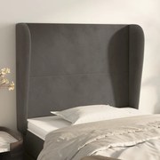 Κεφαλάρι με Πτερύγια Σκούρο Γκρι 83x23x118/128 εκ. Βελούδινο 3117707