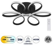 Φωτιστικό Οροφής LED CCT 54W 6210lm MARGARET Globostar-61400-Μαύρο 61400