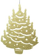 Χριστουγεννιάτικο Στολίδι Δέντρο Χρυσό Glitter με Κεριά 26cm 209889