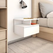 Κομοδίνο Κρεμαστό Λευκό 40 x 31 x 27 εκ. από Επεξεργασμένο Ξύλο