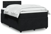 vidaXL Κρεβάτι Boxspring με Στρώμα Μαύρο 120x190 εκ. Βελούδινο