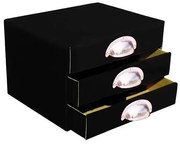 Next συρταριέρα 3συρτ. classic μαύρα - μεταλ. λαβές Υ21x22x23εκ. τμχ.