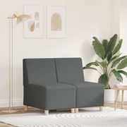 vidaXL Μοναδικός Καναπές χωρίς Χερούλια 2 pcs Σκούρο γκρι