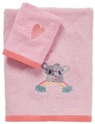 Πετσέτες Βρεφικές Κεντητές 4934 (Σετ 2τμχ) Pink Das Home Σετ Πετσέτες 70x140cm 100% Βαμβάκι