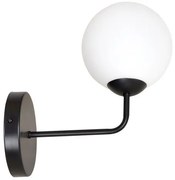 Απλίκα Φωτιστικό Τοίχου 1xE14 Ατσάλι και Γυαλί SELBI Made in Poland Emibig-734/K1B-Μαύρο-Λευκό 734/K1B