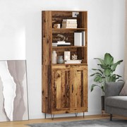 Highboard 2 pcs Παλιό ξύλο Επεξεργασμένο ξύλο
