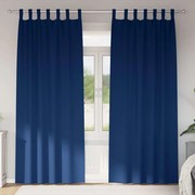 vidaXL Κουρτίνες 2 pcs Σκούρο Μπλε 260 x 140 εκ. Πολυεστέρας