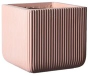 Γλάστρα Πήλινη Τετράγωνη Stripe Σομόν L 37x37x33 εκ. C-3050-8 Supergreens-C-3050-8-Ροζ C-3050-8
