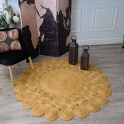 Καλοκαιρινό χαλί γιούτα Spoleto Νatural Mustard 160 x 160 Στρόγγυλο