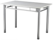 Τραπέζι μεταλλικό σε χρώμα ασημί/λευκό 110x70x78 594-00095