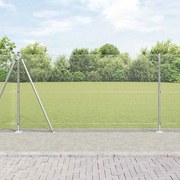 vidaXL Φράχτης με Στήλες. Ασημί 1.2 x 10 m Ατσάλι