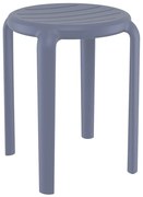 SIESTA TOM 45εκ. ΣΚΑΜΠΟ DARK GREY ΠΟΛ/ΝΙΟΥ 34X34X45εκ.20.0780