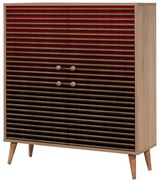Παπουτσοθήκη - Ντουλάπι Multilux 863SPH3949 95x36x111cm Oak-Red Μοριοσανίδα,Ξύλο