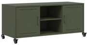 vidaXL Έπιπλο Τηλεόρασης Πράσινο Λαδί 100,5x39x43,5 εκ. από Ατσάλι