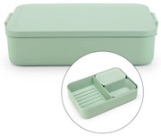 Κουτί τροφίμων Brabantia Make&Take 1006291, 2 l, Με διαχωριστικά, Στεγανό κλείσιμο, Χωρίς BPA, Πράσινο