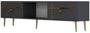 Έπιπλο Τηλεόρασης Line 475OLV3059 150x29,6x40,6cm Anthracite-Gold