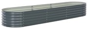 vidaXL Ζαρντινιέρα Υπερυψωμένη Γκρι 320x80x44 εκ. Γαλβανισμ. Χάλυβας