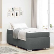 vidaXL Σκελετός Κρεβατιού Σκούρο γκρι 90 x 190 cm ύφασμα