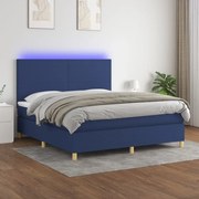 ΚΡΕΒΑΤΙ BOXSPRING ΜΕ ΣΤΡΩΜΑ &amp; LED ΜΠΛΕ 180X200 ΕΚ. ΥΦΑΣΜΑΤΙΝΟ 3135299