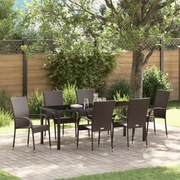 vidaXL Σέτ φαγητού για κήπο 7 pcs Καστανό
