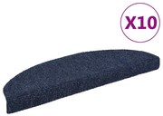 vidaXL Πατάκια Σκαλιών Αυτοκόλλητα 10 τεμ. Μπλε Ημίστρογγυλά Μεγάλα 65x21x4 εκ.