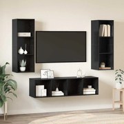vidaXL Σετ επίπλου τηλεόρασης 3 pcs Μαύρη δρυς 37 x 37 x 142.5 εκ