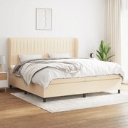 ΚΡΕΒΑΤΙ BOXSPRING ΜΕ ΣΤΡΩΜΑ ΚΡΕΜ 200X200 ΕΚ. ΥΦΑΣΜΑΤΙΝΟ 3128154