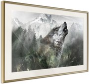 Αφίσα - Wolf's Territory - 60x40 - Χρυσό - Με πασπαρτού