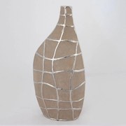 Βάζο Κεραμικό 752-20381 21,5x11,5x45cm Beige-Silver Estheti Home Κεραμικό