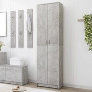 Ντουλάπα Διαδρόμου Γκρι Σκυροδέματος 55x25x189 εκ. Επεξ. Ξύλο 802853