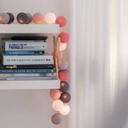 Beelights Γιρλάντα Ωφέλιμων 2.4m Με 20 Βαμβακερές Χειροποίητες Μπαλίτσες Roses