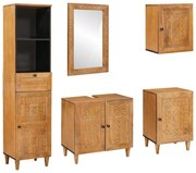 vidaXL Σετ Επίπλων Μπάνιου με συρτάρι 5 pcs Καφέ 38 x 33 x 160 εκ.