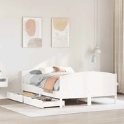 vidaXL Σκελετός Κρεβ. Χωρίς Στρώμα Λευκό 150x200 εκ Μασίφ Πεύκο