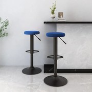 vidaXL Σκαμπό Μπαρ 2 τεμ. Μπλε Βελούδινα