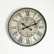 Ρολόι Τοίχου 753-12021 51x51x5cm Black-Beige Estheti Home Πλαστικό