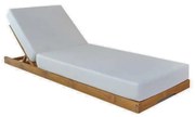 Ξαπλώστρα παραλίας ξύλινη Heaven 2 λευκή 208x70x23cm PVC - OMP2020