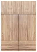 Ντουλάπα Reina Τετράφυλλη με Πατάρι και 4 Συρτάρια Sonama 160x42x241 εκ. 160x42x241 εκ.