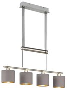 Φωτιστικό Οροφής - Ράγα Garda 305400441 Taupe Trio Lighting Μέταλλο,Ύφασμα