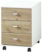 Germania 426459  Rolling Filing Cabinet "Altino" 40x48,9x56,9 cm Navarra-oak and White