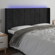 Κεφαλάρι Κρεβατιού LED Μαύρο 183x16x118/128 εκ. Βελούδινο 3124110
