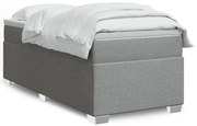 vidaXL Κρεβάτι Boxspring με Στρώμα Ανοιχτό Γκρι 100x200 εκ. Υφασμάτινο