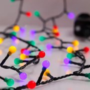 Eurolamp Σειρά 500 LED Μπαλίτσες Πολύχρωμες Φ0.9εκ. Με 8 Προγράμματα Και Μνήμη 15m IP44 Πράσινο Καλώδιο 600-03990