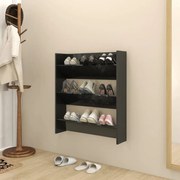 vidaXL Παπουτσοθήκη Τοίχου Γυαλ. Μαύρο 80 x 18 x 90 εκ. Μοριοσανίδα