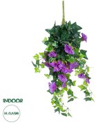 GloboStar® Artificial Garden  MORNING GLORY HANGIN PLANT 21132 Τεχνητό Διακοσμητικό Κρεμαστό  Κλαδί Ορτανσίας Y65cm