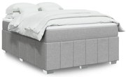 vidaXL Κρεβάτι Boxspring με Στρώμα Ανοιχτό Γκρι 140x200 εκ. Υφασμάτινο