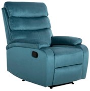 ARMCHAIR RELAX YASUMU  PETROL BLUE VELVET 80x93x100Hcm.