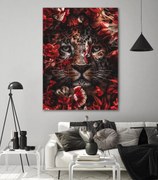 Πίνακας σε καμβά Tiger in Bloom LUX32 30cm x 40cm